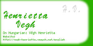 henrietta vegh business card