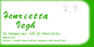 henrietta vegh business card